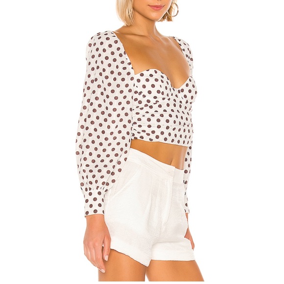 Majorelle Emily Top in Maroon Dot - Picture 3 of 5